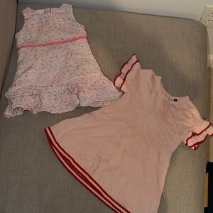 Janie and Jack Pink and Red Ruffle Dresses